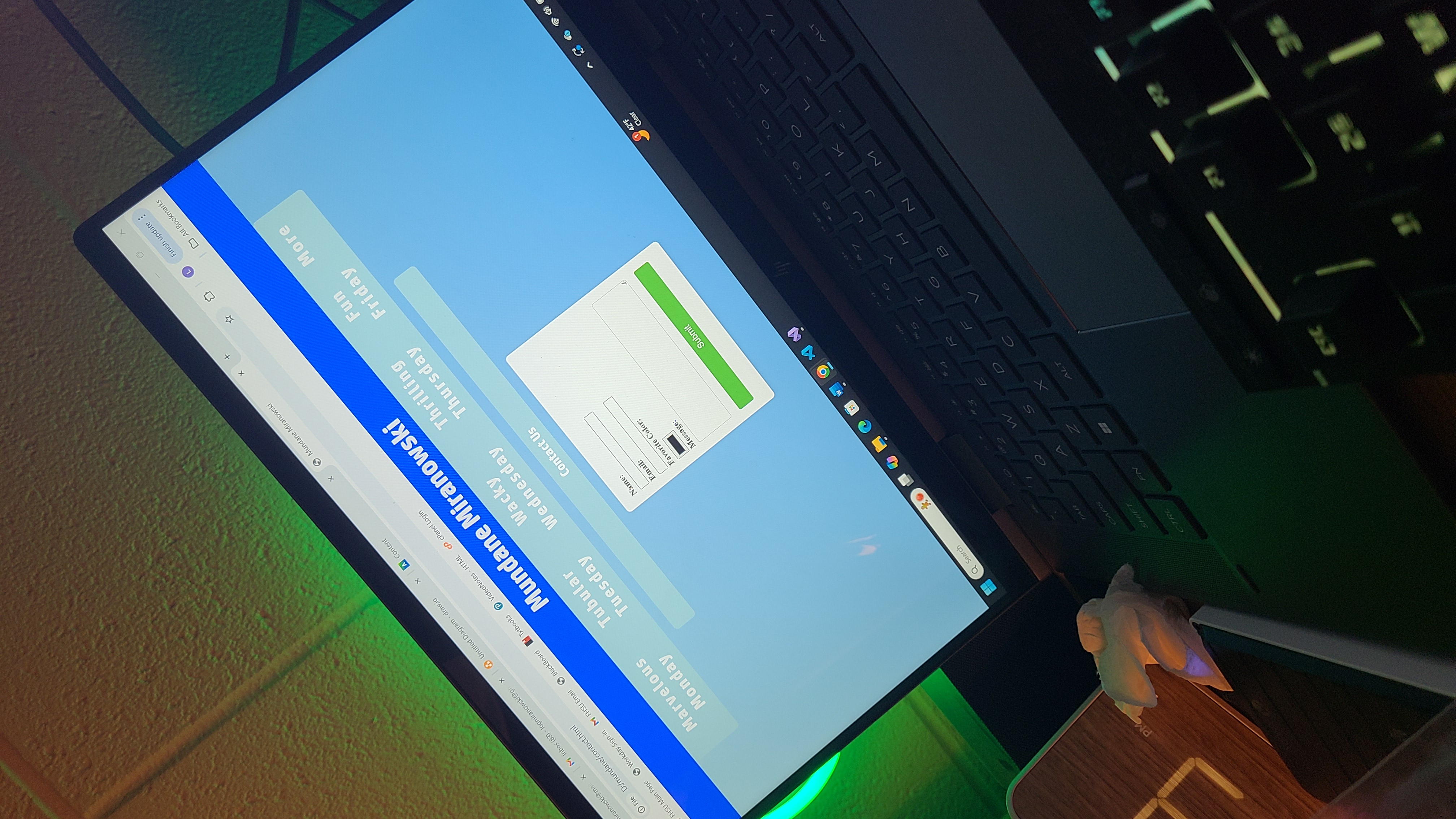 Logan working on his final project