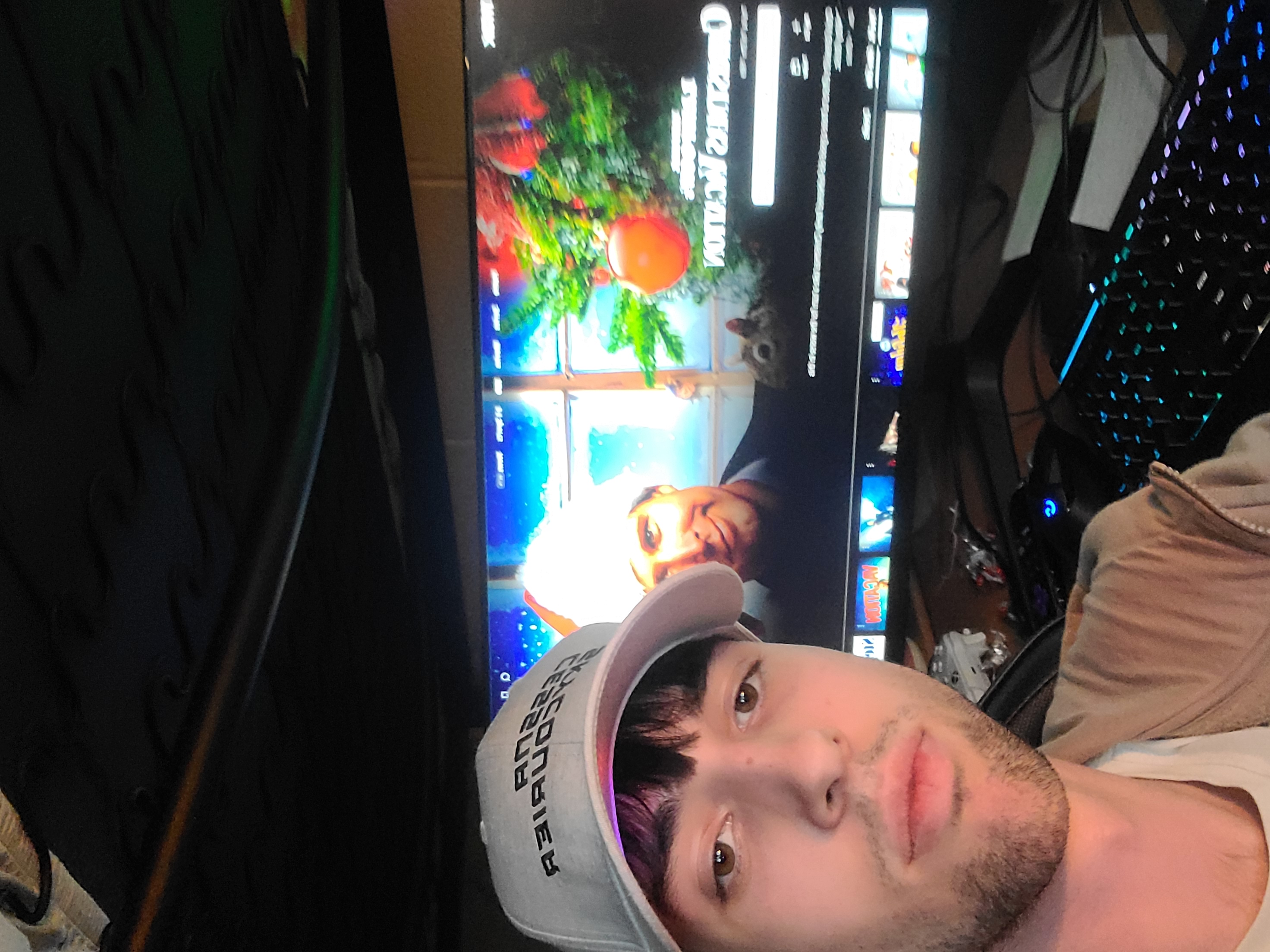 Logan watching National Lampoon's Christmas Vacation